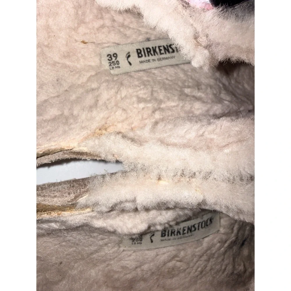 BIRKENSTOCK Shearling ARIZONA Sandal EU 39 Taupe‎ Suede Leather Sheepskin Y